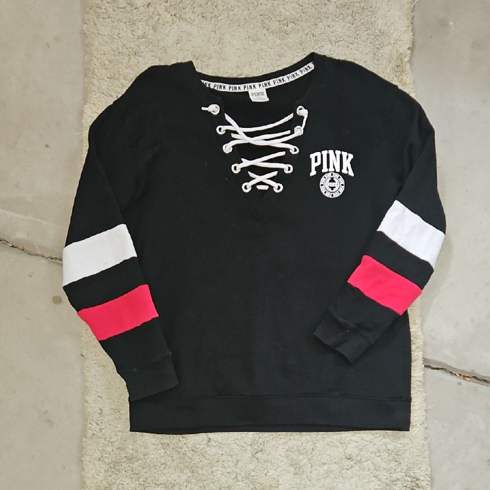 Victoria's Secret PINK Black and White Sweatshirt